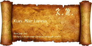 Kun Marianna névjegykártya